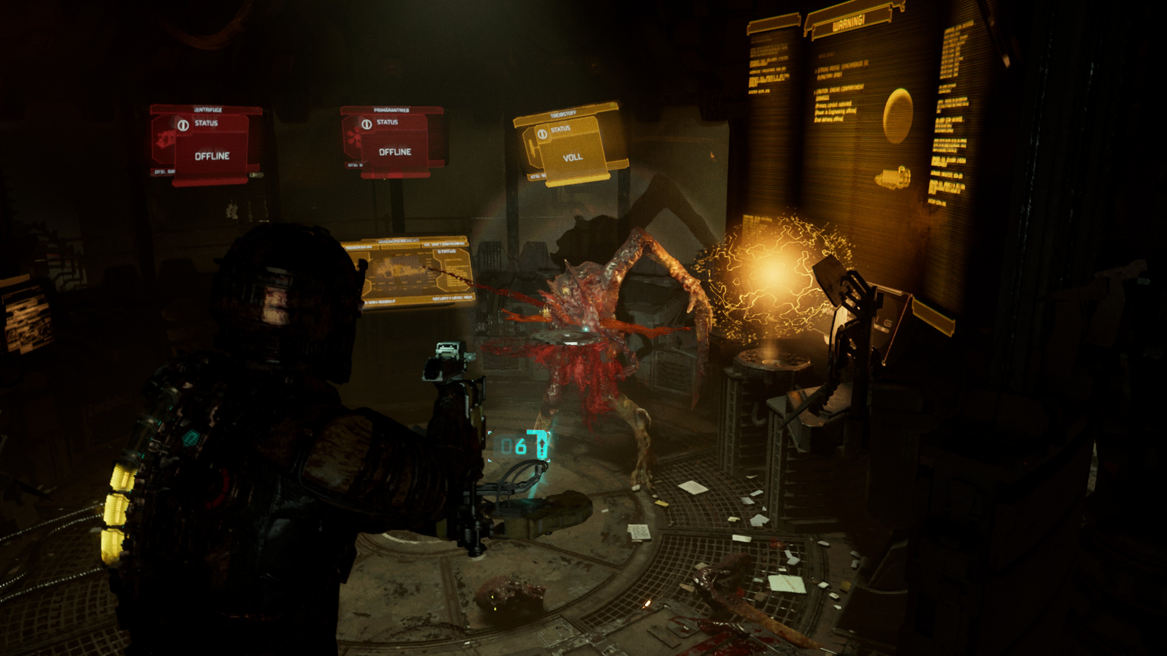 Nahkampf-Power mit dem Ripper: Kettensägen-Einsatz im Horrorschiff. Nahkampf-Power mit dem Ripper: Kettensägen-Einsatz im Horrorschiff.