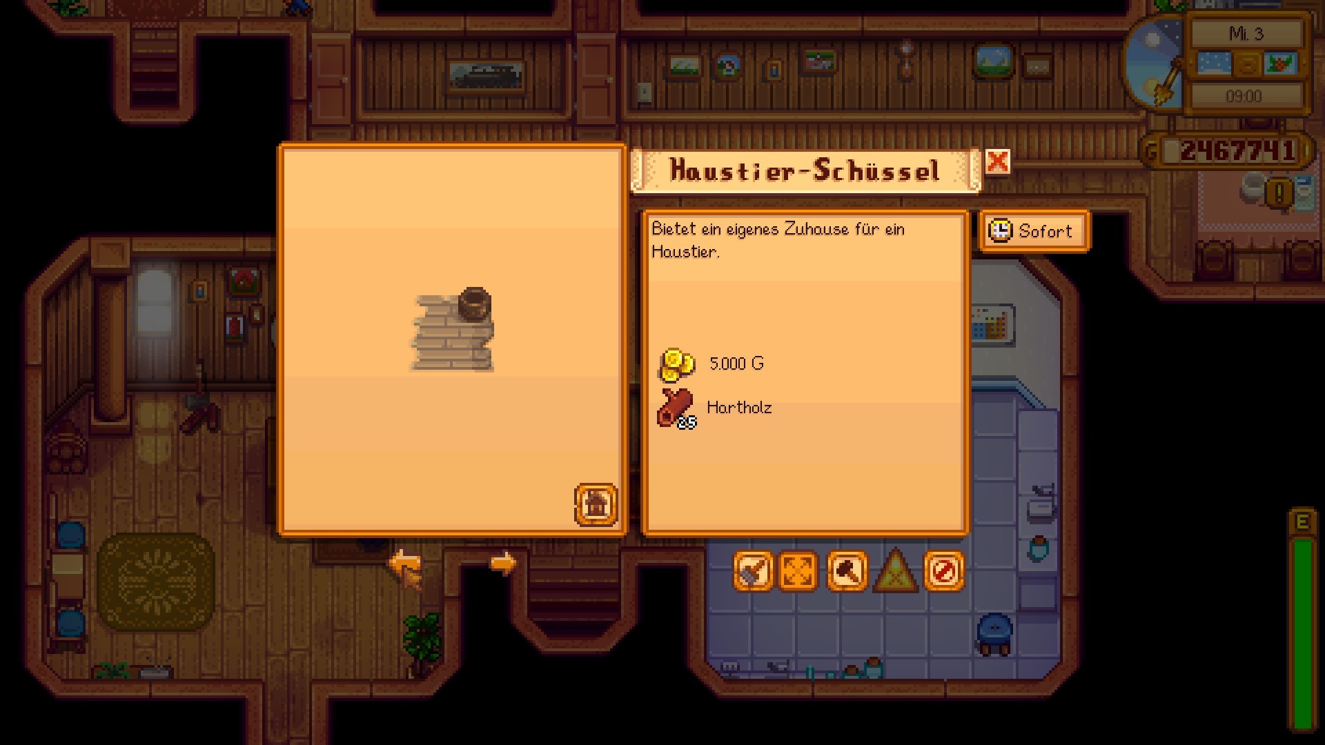 Bevor ihr euch ein neues Haustier zulegen k&ouml;nnt, braucht es einen neuen Futternapf, den ihr bei Robin bekommt.