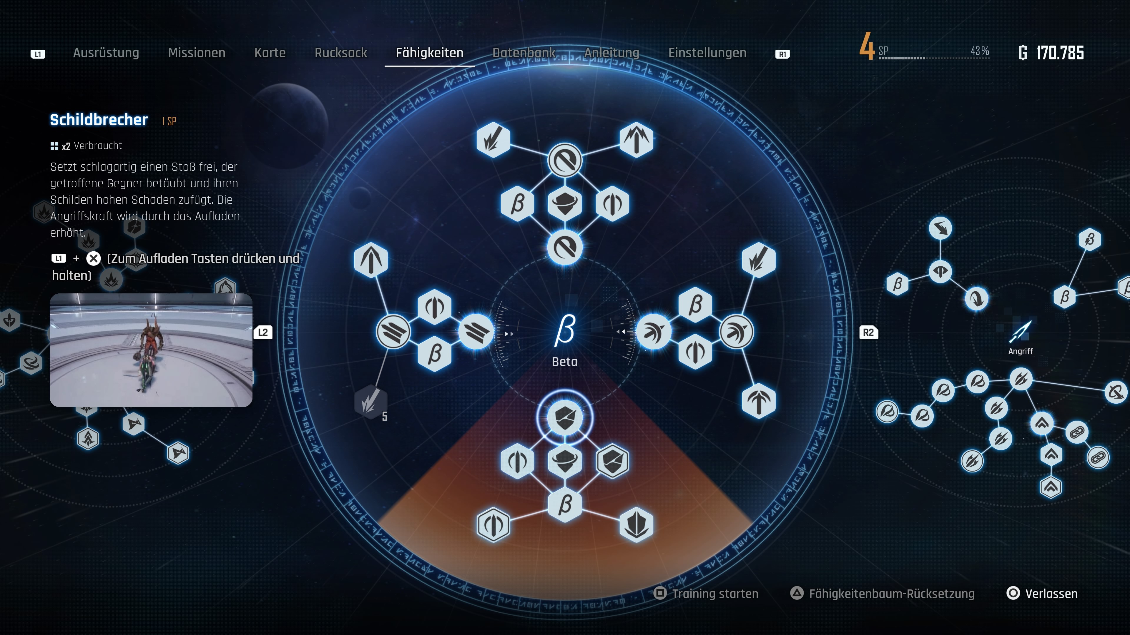 Gigantisch ist die Auswahl an Beta-Fähigkeiten nicht, dafür gewöhnt ihr euch aber auch schnell an sie. Jetzt nur noch ein bisschen ausbauen... Gigantisch ist die Auswahl an Beta-Fähigkeiten nicht, dafür gewöhnt ihr euch aber auch schnell an sie. Jetzt nur noch ein bisschen ausbauen...