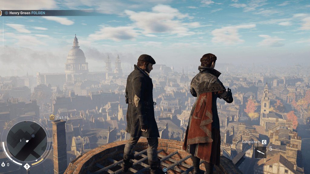 In Assassin's Creed Syndicate genie&szlig;en Geschwister Frye einmal mehr die Aussicht &uuml;ber dem viktorianischen London.